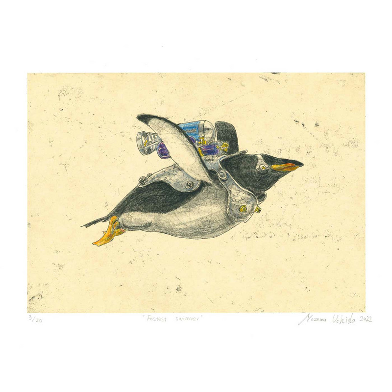 「Fastest swimmer」銅版画